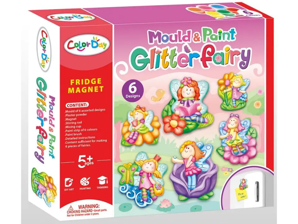 Kreatywny Zestaw Stwórz Magnes, Odlew DIY WRÓŻKI, GLITTER FAIRY Zrób To Sam