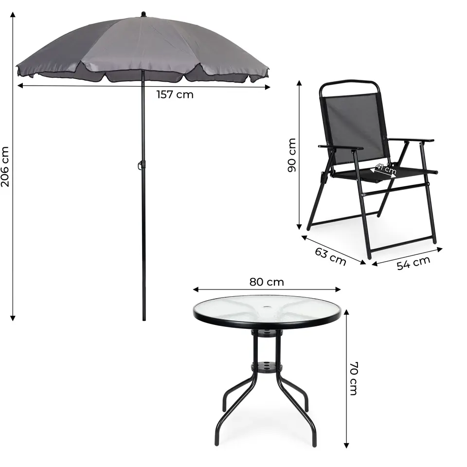Komplet mebli ogrodowych stolik 4 krzesła parasol MultiGarden