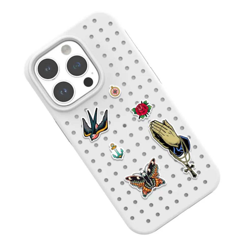 Zestaw Etui Pinit Dynamic + Tattoo PiniPhone 14 Pro Max 6.7" czarny/black wzór 2