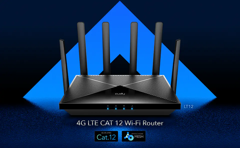 Router WiFi 5 AC1200 CAT12 dual SIM WAN Cudy LT12 4G LTE Agregacja pasm Open WRT