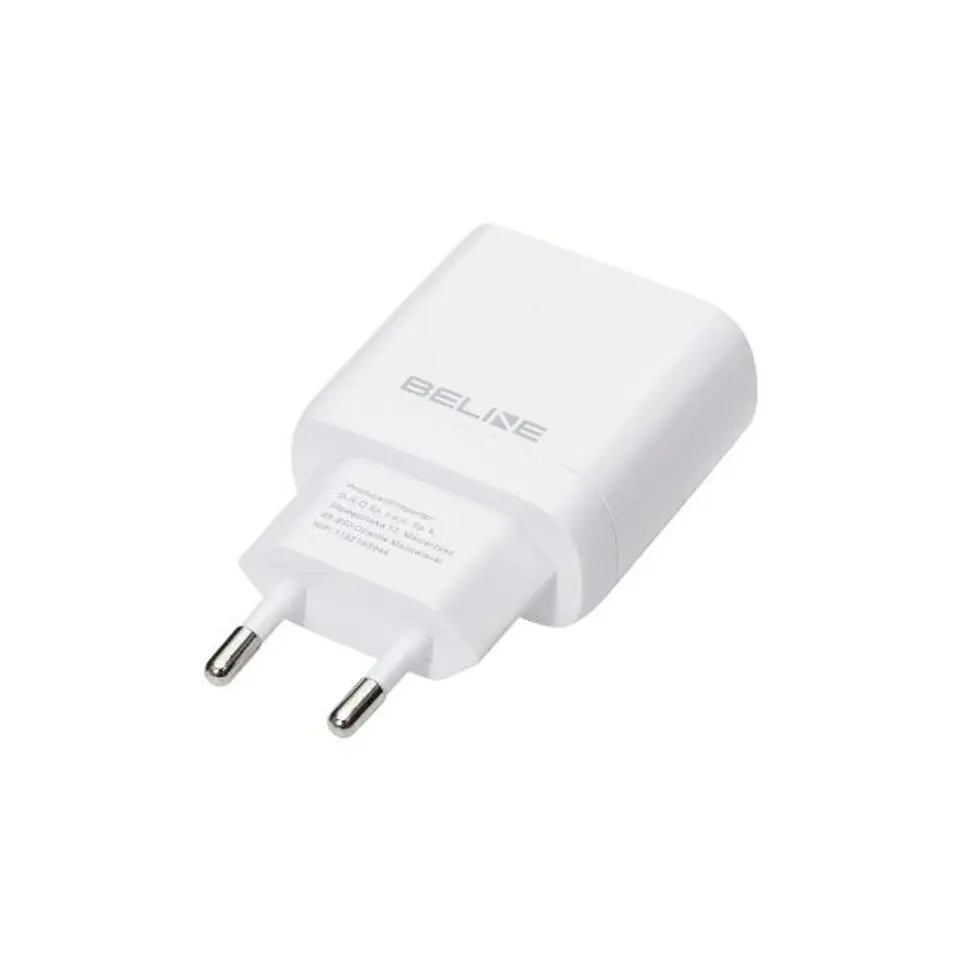 Beline Ład. siec. 1x USB-C 25W + kabel USB-C biała /white PD 3.0  BLNCW25C GaN