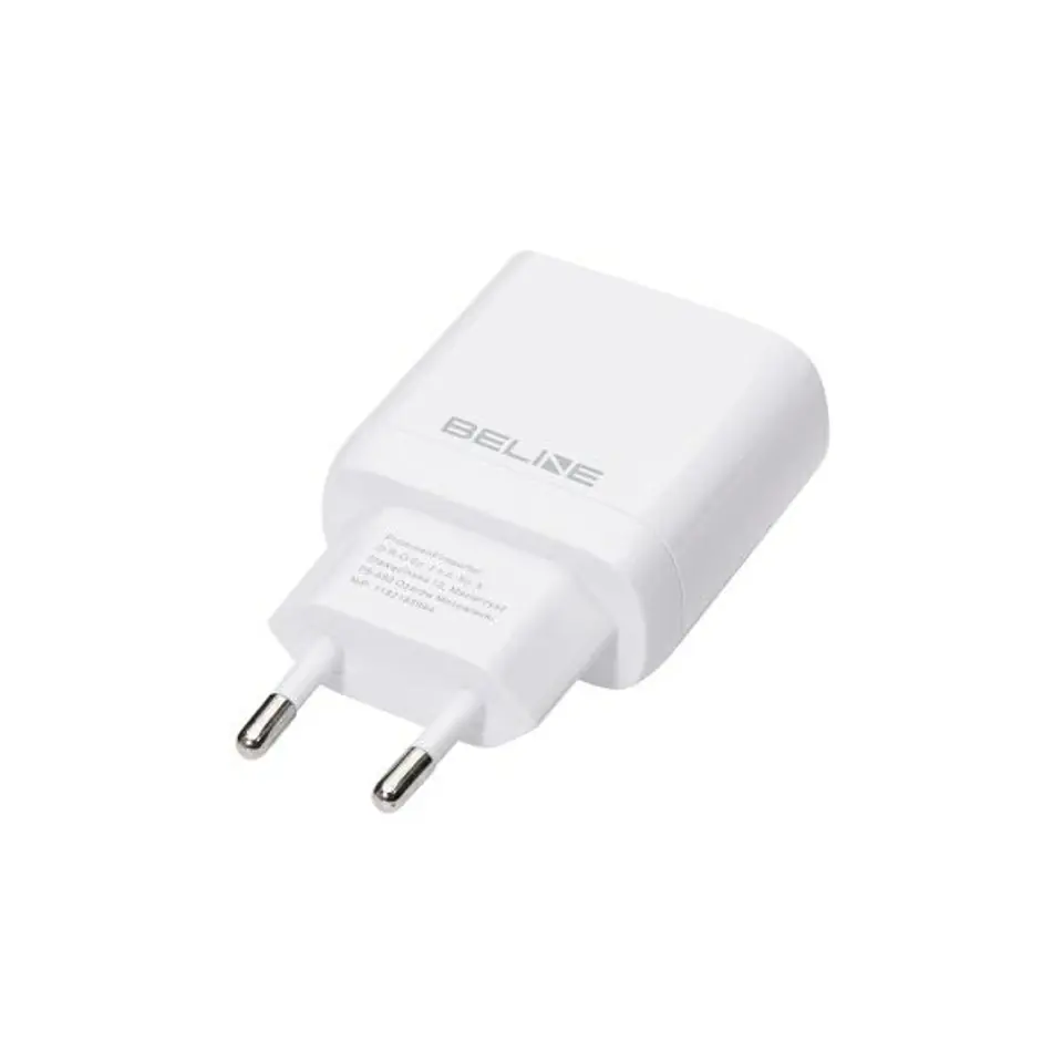 Beline Ład. siec. 1x USB-C 30W + kabel USB-C biała /white PD 3.0  BLNCW30C GaN
