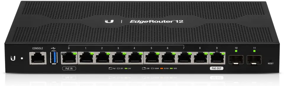 UBIQUITI ER-12 EDGEMAX EDGEROUTER 10X GIGABIT, 2X SFP, 1X POE PORT LAYER 3