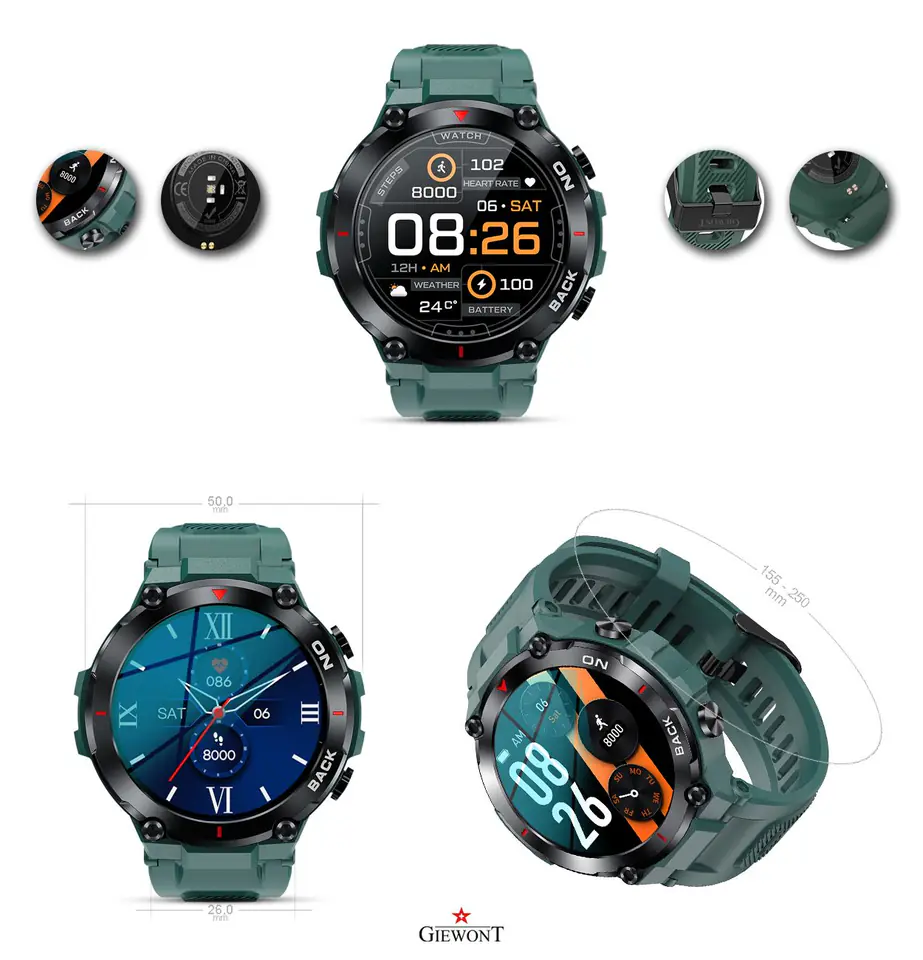 Smartwatch GIEWONT Pionier GPS GW460-2 - Sea Green