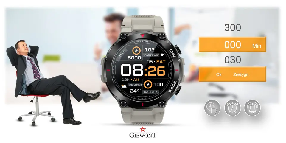 Smartwatch GIEWONT Pionier GPS GW460-3 - Light Stone