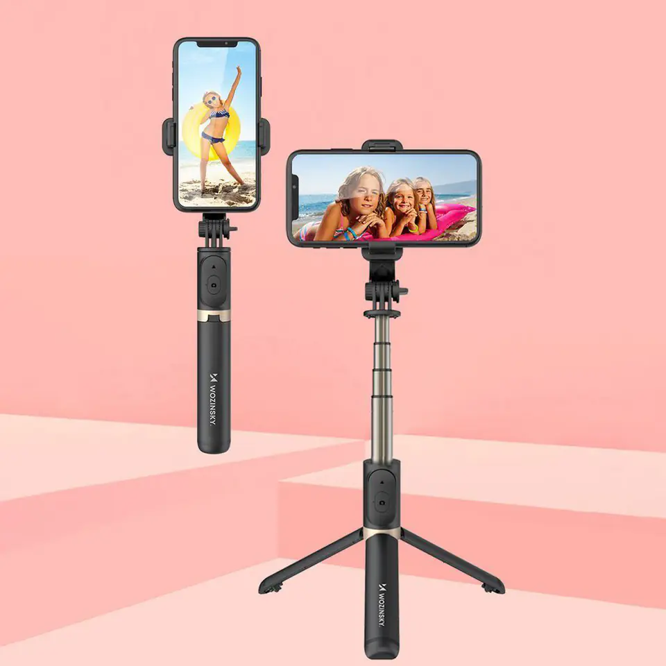 Selfie stick Wozinsky WSSTK-01-BK z możliwością rozkładania statywu