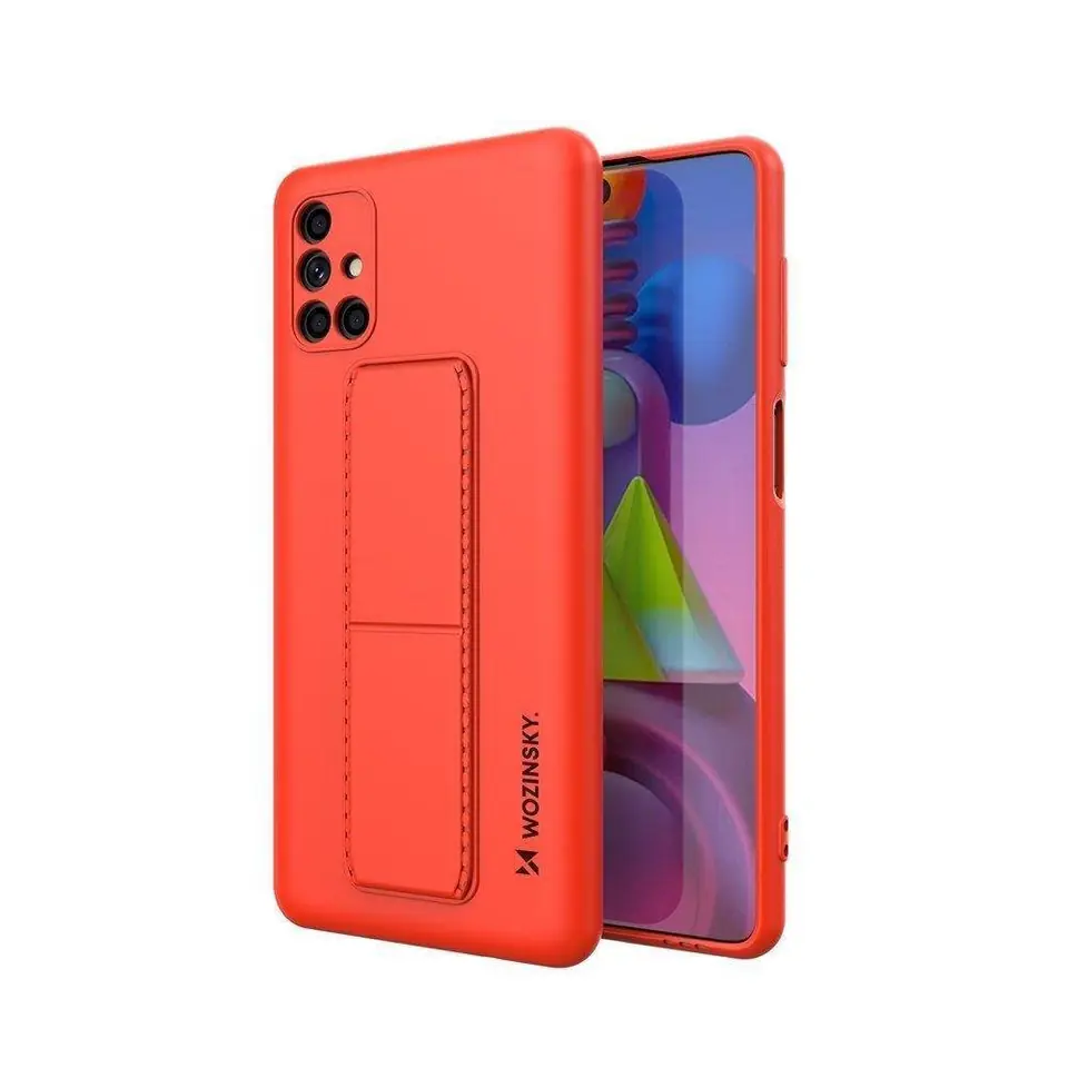 Silikonowe etui z podstawką Wozinsky Kickstand Case - etui Samsung Galaxy M51 - czerwone