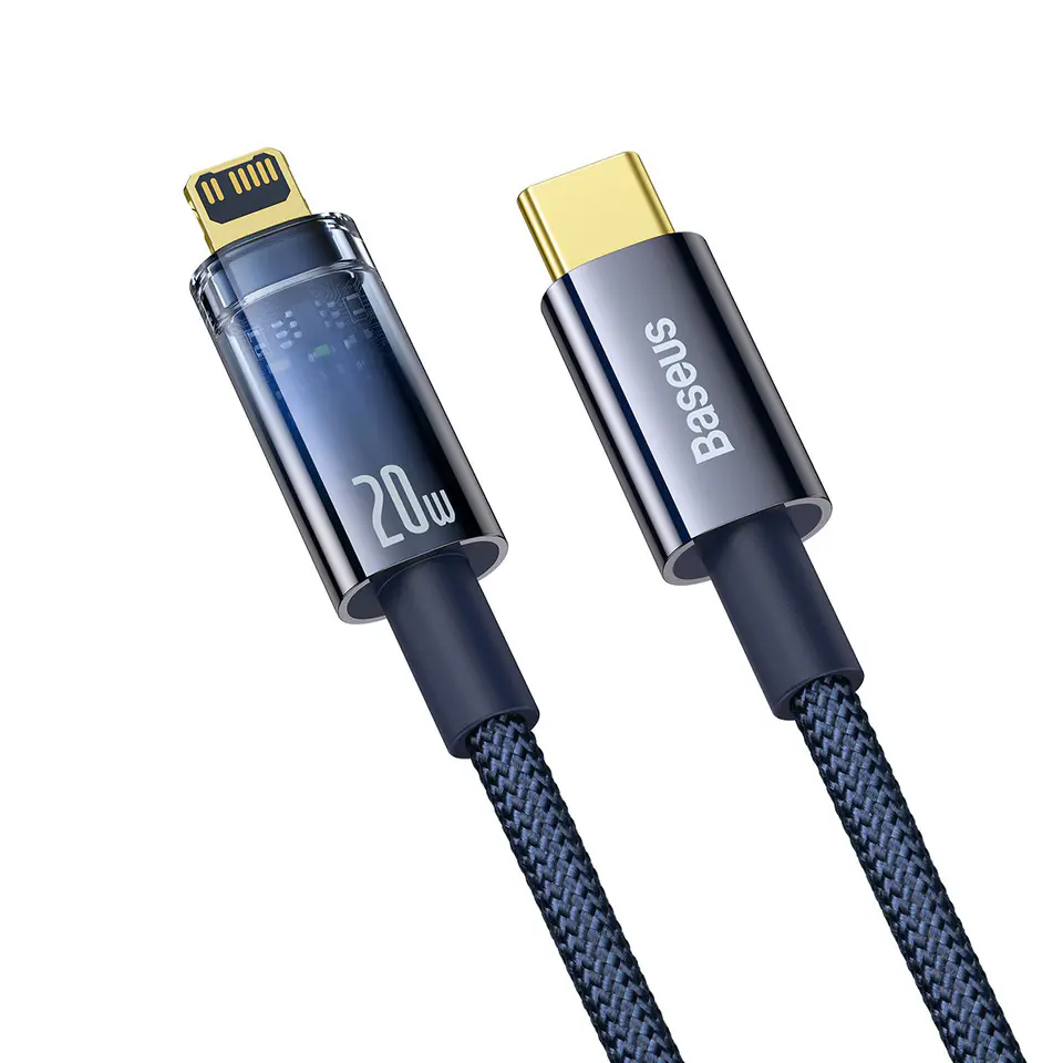 USB-C Cable for Lightning Baseus Explorer, 20W, 2m Blue | Wasserman.eu