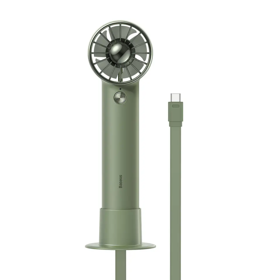 Baseus mini wentylator wiatrak powerbank z wbudowanym kablem USB Typ C 4000mAh zielony (ACFX010106)