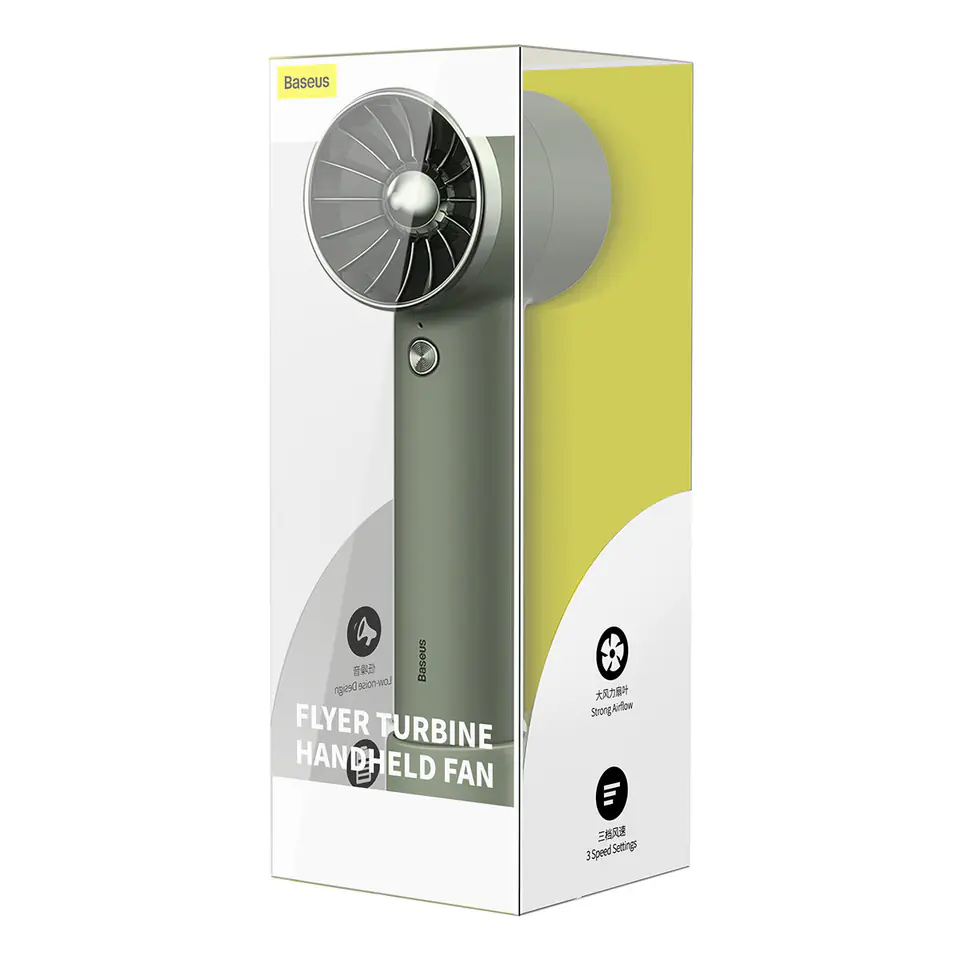 Baseus mini wentylator wiatrak powerbank z wbudowanym kablem USB Typ C 4000mAh zielony (ACFX010106)