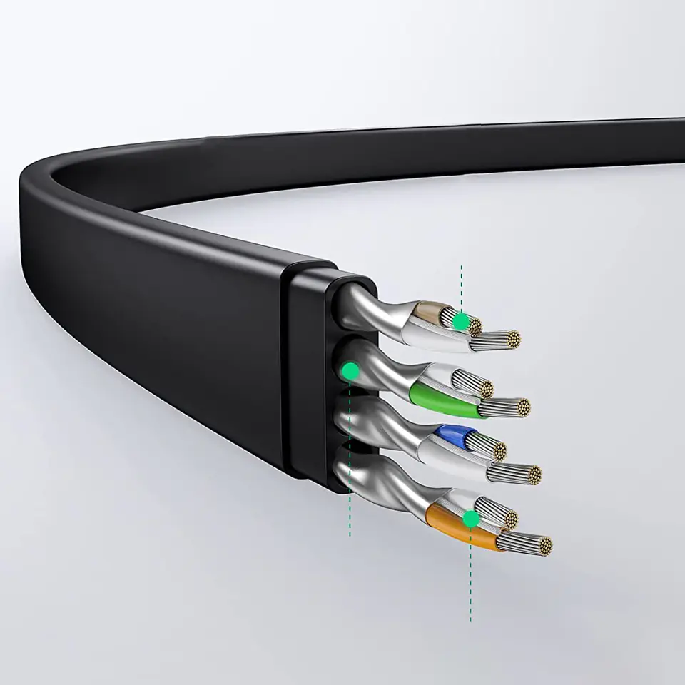 Ugreen płaski kabel sieciowy LAN Ethernet Cat. 6 15m czarny (NW102)