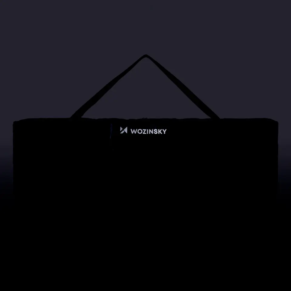Widoczne w ciemności logo odblaskowe torby na hulajnogę Wozinsky WSB5BK
