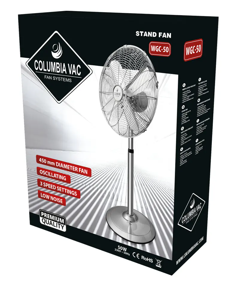 Wentylator podłogowy wiatrak 50W COLUMBIA VAC