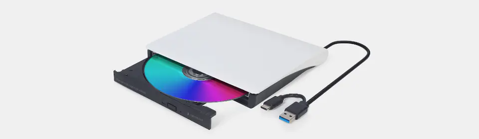 GEMBIRD ZEWNĘTRZNA NAGRYWARKA DVD 8X, CD 24X USB 3.1 SLIM CZARNO-BIAŁA