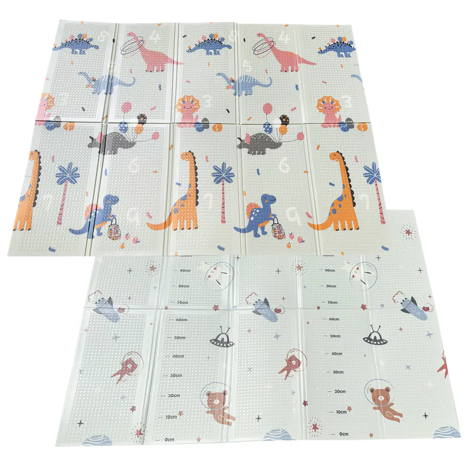 MATA PIANKOWA DWUSTRONNA SKŁADANA DUŻA 150 CM X 200 CM KOSMOS DINOZAURY