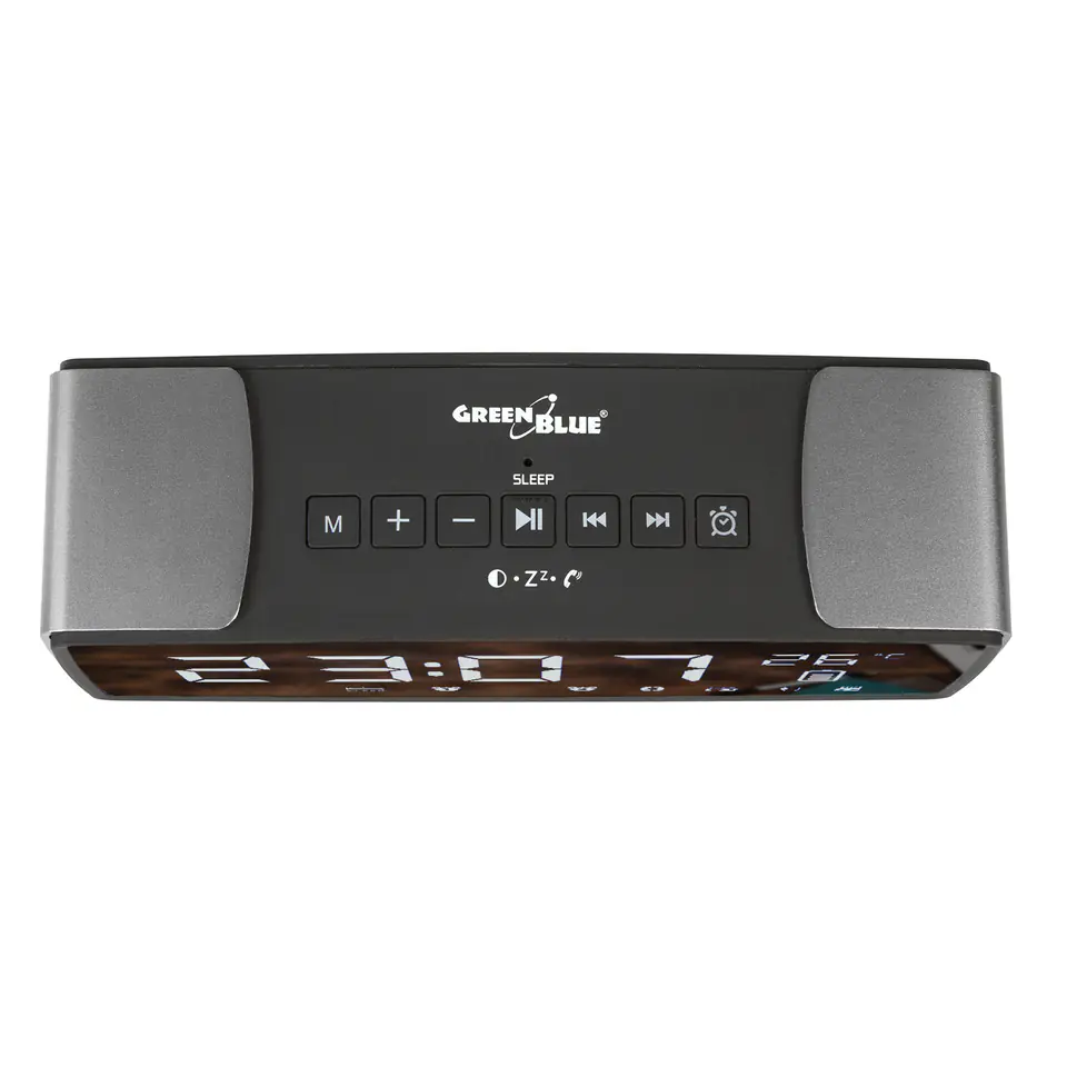 Radiobudzik Bluetooth FM, aux-in, 6W, temperatura, alarm, zegar