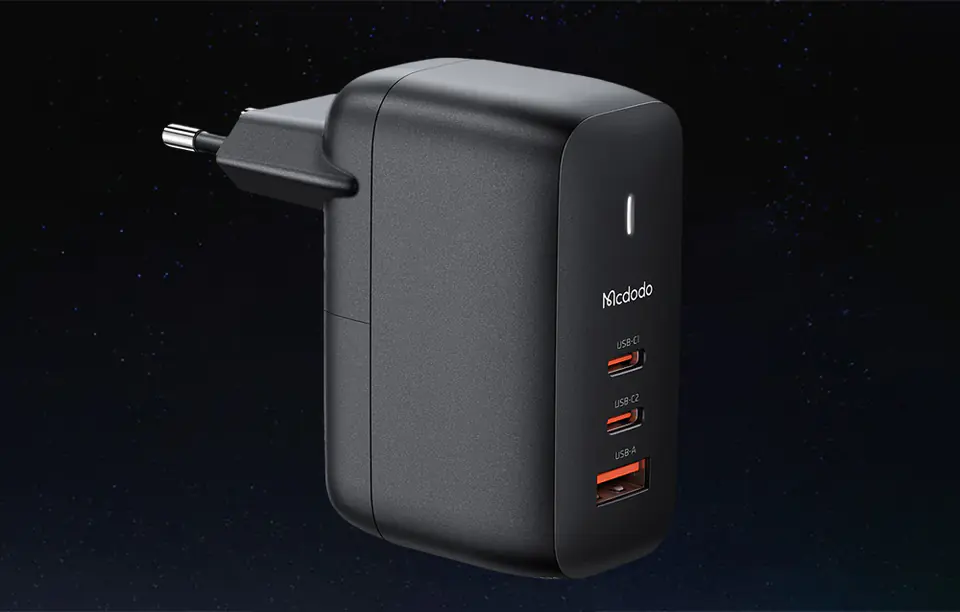 Ładowarka sieciowa GaN 65W Mcdodo CH-0291 2x USB-C, USB-A (czarna)