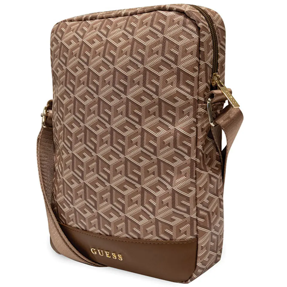 Guess Torba GUTB10HGCFSEW 10" brązowy/brown GCube Stripe Tablet Bag