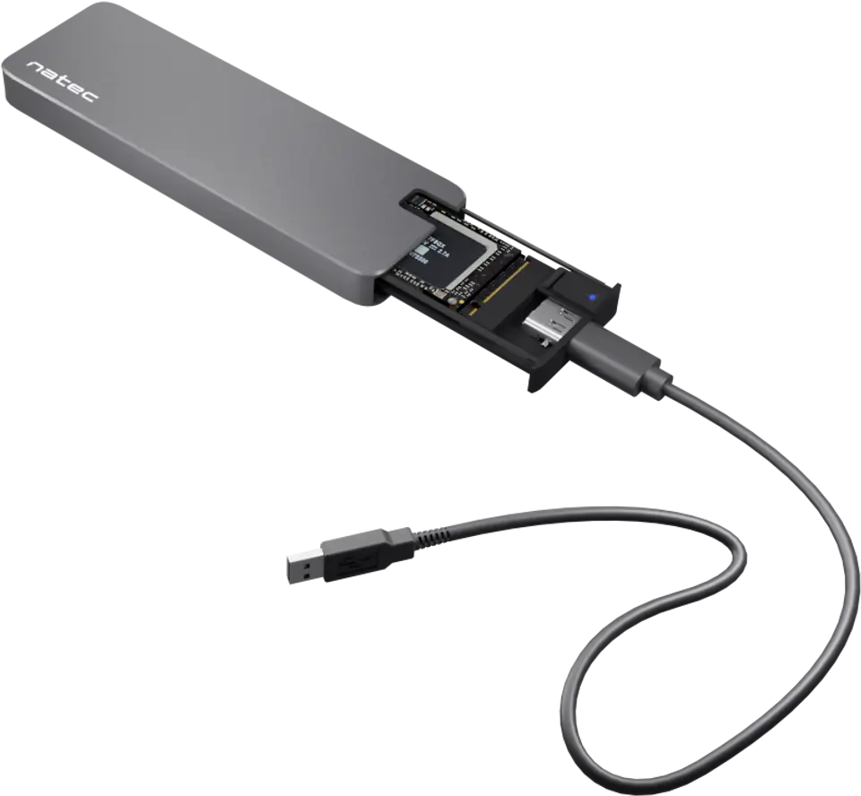 Natec Rhino GO Custodia Esterna Per HDD/SSD 2.5" SATA | USB 3.0 Blu | Alluminio