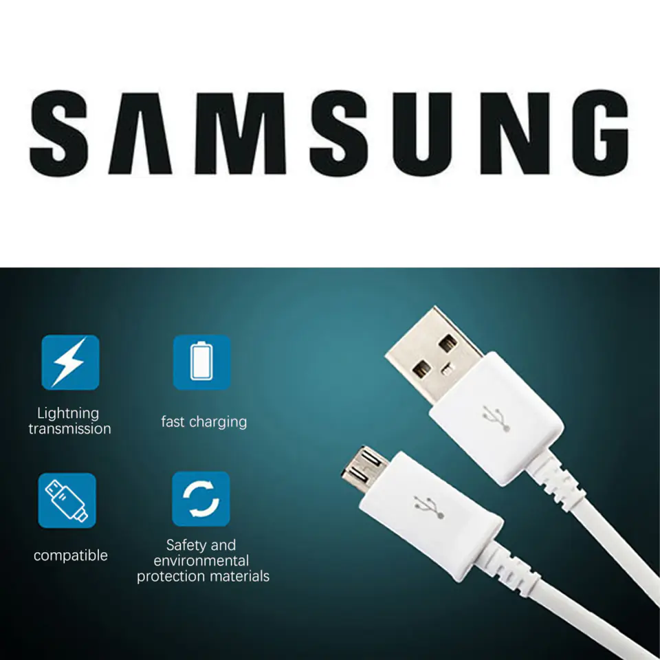 Kabel Samsung Oryginalny Micro USB 2.0 ECB-DU4AWE przewód 1m Biały