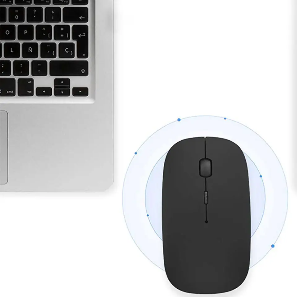 Myszka mysz bezprzewodowa komputerowa Alogy Mouse Bluetooth do laptopa tabletu Czarna