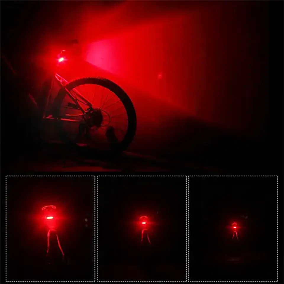 Mocna lampka rowerowa tylna LED USB Alogy światło oświetlenie wodoodporne na rower Czerwone