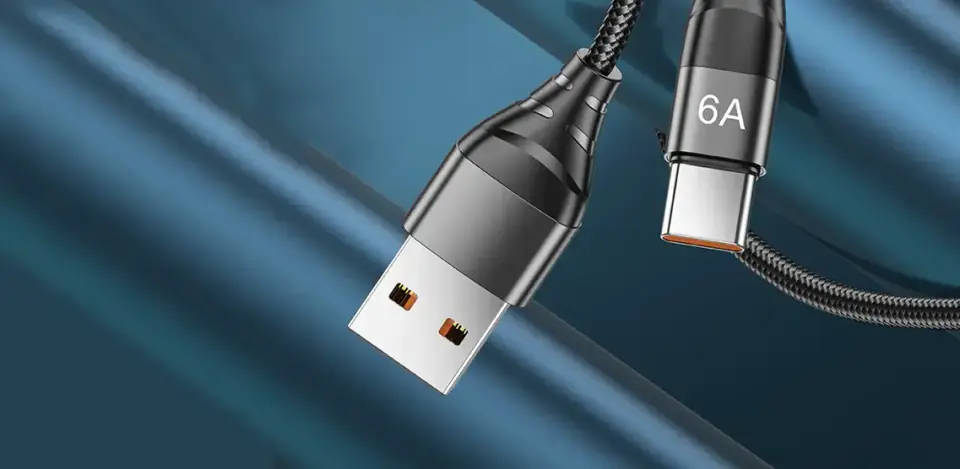 Kabel Alogy przewód USB-A do USB-C Type C 6A 1m Czerwony