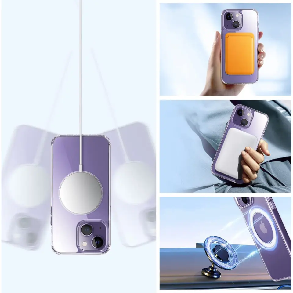Etui do MagSafe Ultra Slim Mag Alogy do Qi do Apple iPhone 14 Plus Przezroczyste