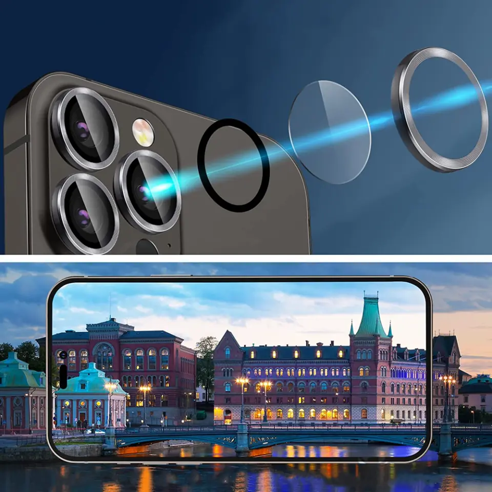 Nakładki ochronne Alogy Metal Lens szkło na obiektyw do Apple iPhone 13 Pro/ 13 Pro Max Blue