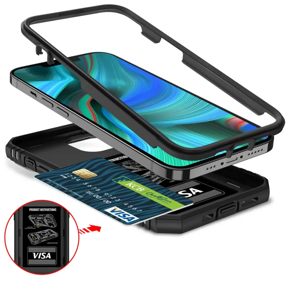 Etui Pancerne do Apple iPhone 13 Pro Max z osłoną aparatu Alogy Camshield Stand Ring Duty Black