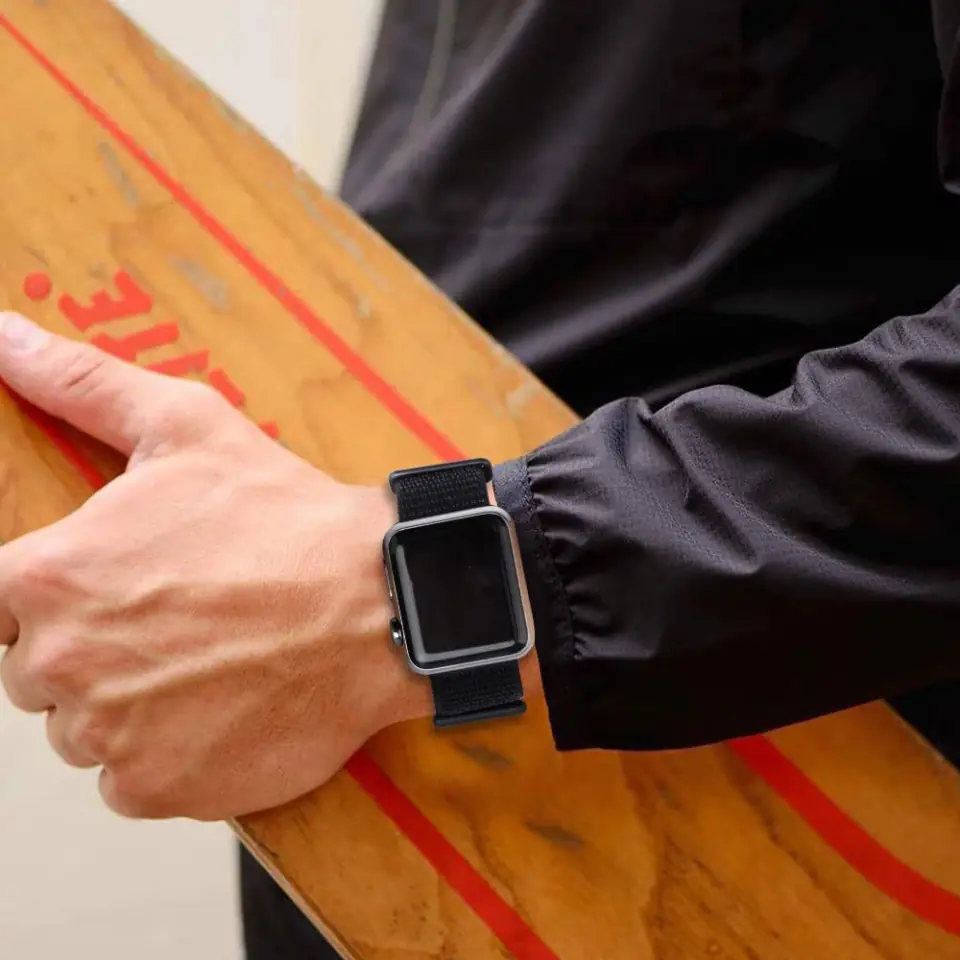 Pasek Alogy Nylon Strap z rzepem do Apple Watch 1/2/3/4/5/6/7/8/SE/Ultra (42/44/45/49mm) Biały