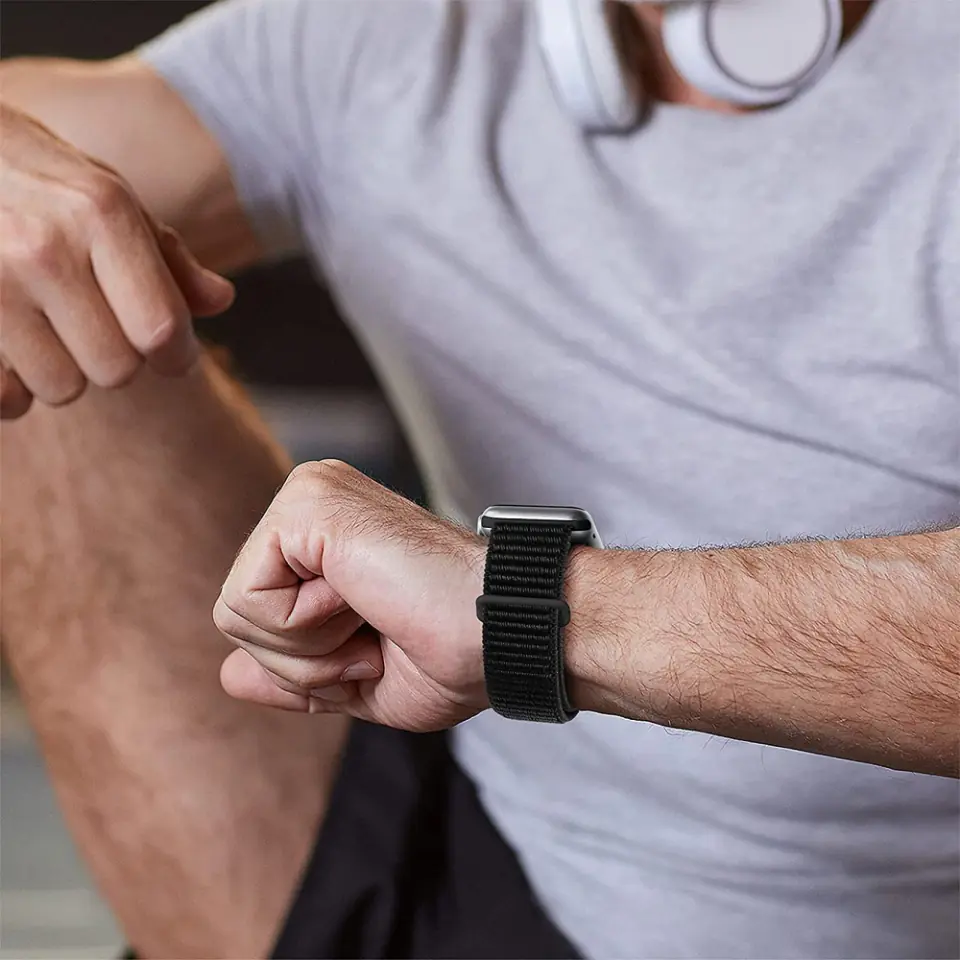 Pasek Alogy Nylon Strap z rzepem do Apple Watch 1/2/3/4/5/6/7/8/SE/Ultra (42/44/45/49mm) Biały