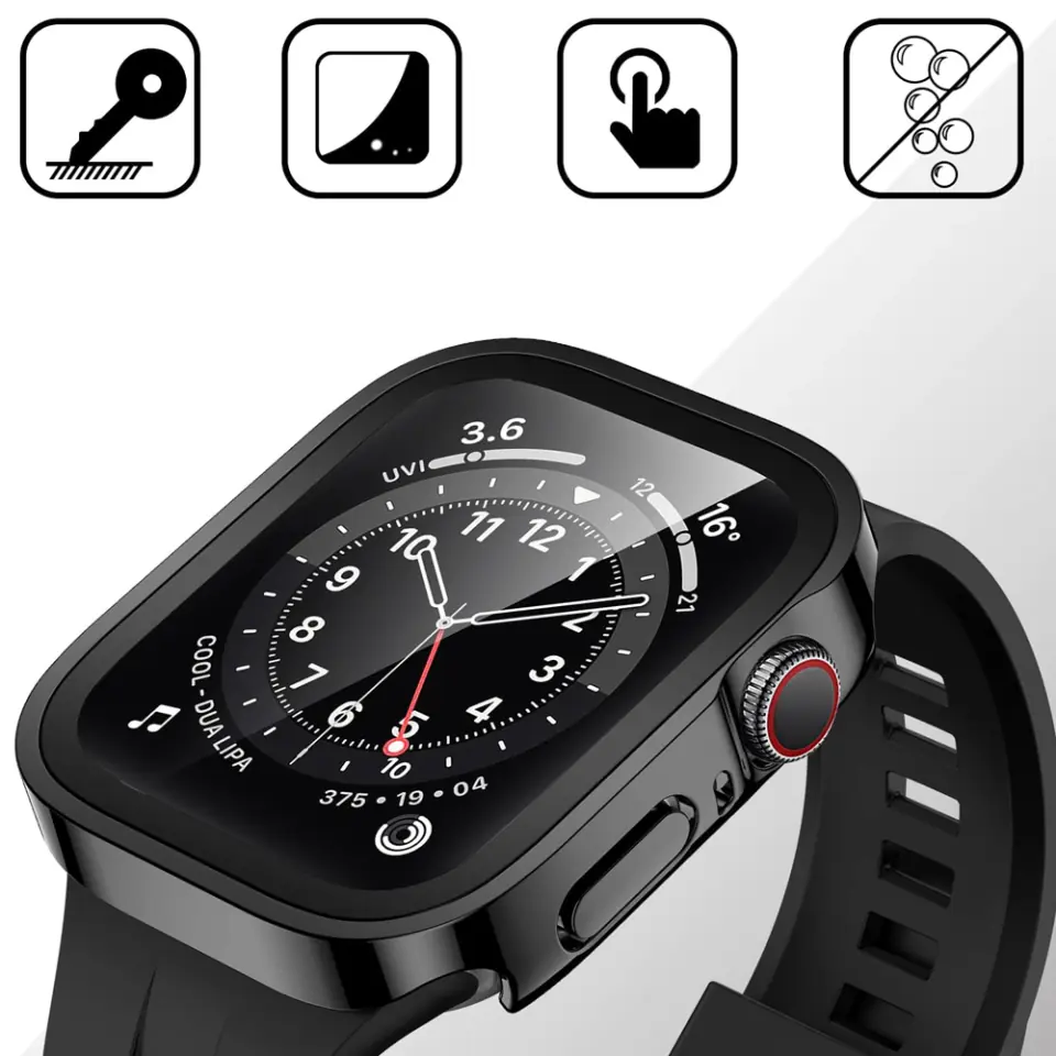 Obudowa ochronna z szkłem Alogy Protector Case 2w1 nakładka etui do Apple Watch 7/8 41mm Przezroczysta