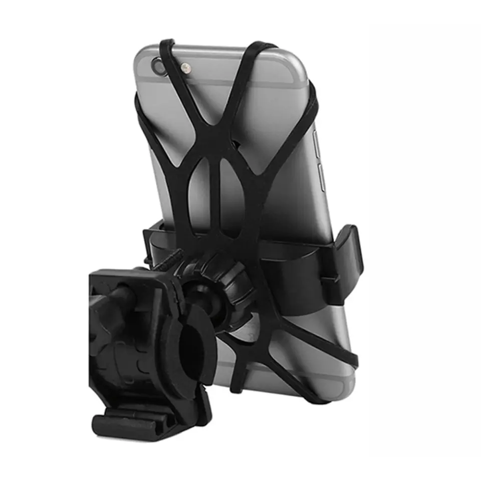 Pasek bezpieczeństwa Alogy TPU guma gumka zabezpieczająca telefon 4.7"-6.7" do uchwytu rowerowego uniwersalna Czarny