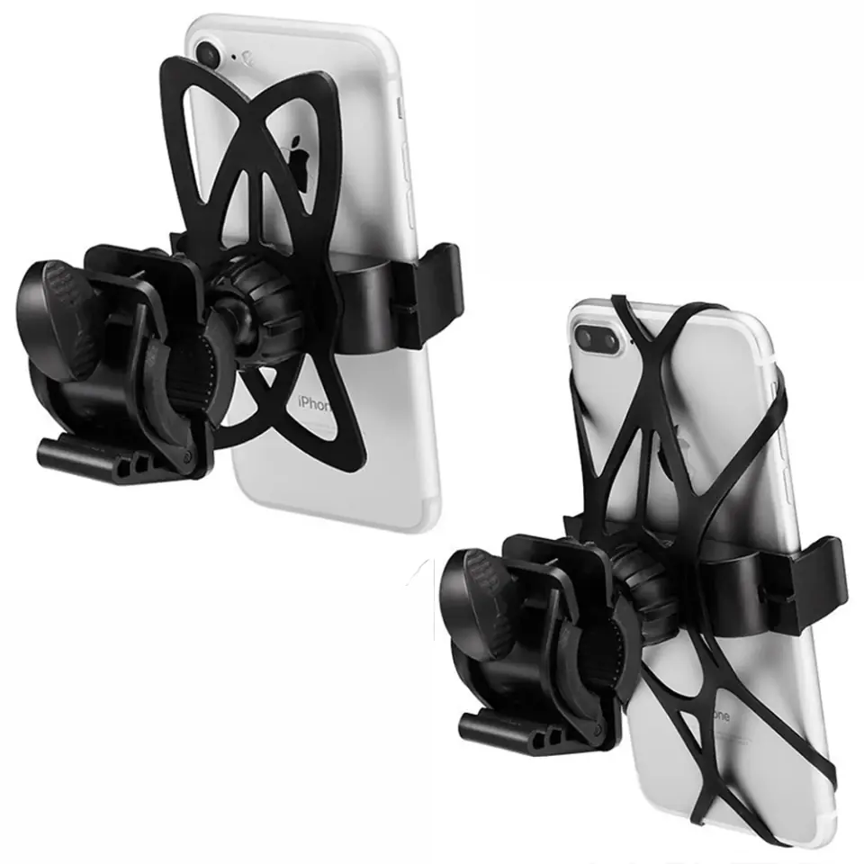 Pasek bezpieczeństwa Alogy TPU guma gumka zabezpieczająca telefon 4.7"-6.7" do uchwytu rowerowego uniwersalna Czarny