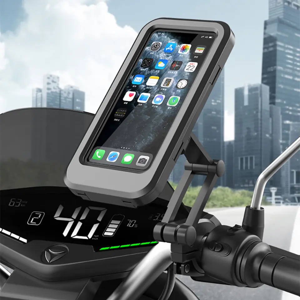 Uchwyt rowerowy wodoodporny Alogy Waterproof na rower hulajnogę motocykl kierownicę regulowany do telefonu Czarny
