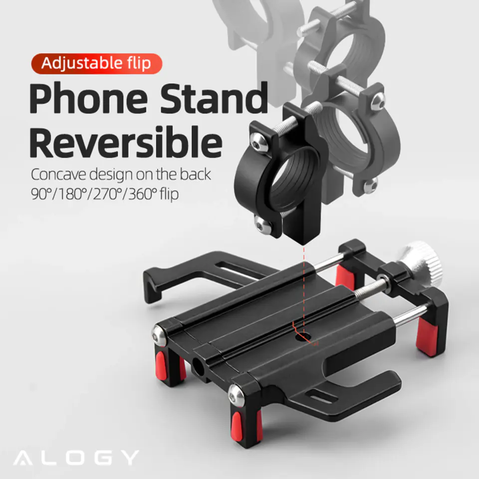 Uchwyt rowerowy na kierownicę Alogy Bike Phone Holder do telefonu 55-95mm na rower motor hulajnogę Czarny