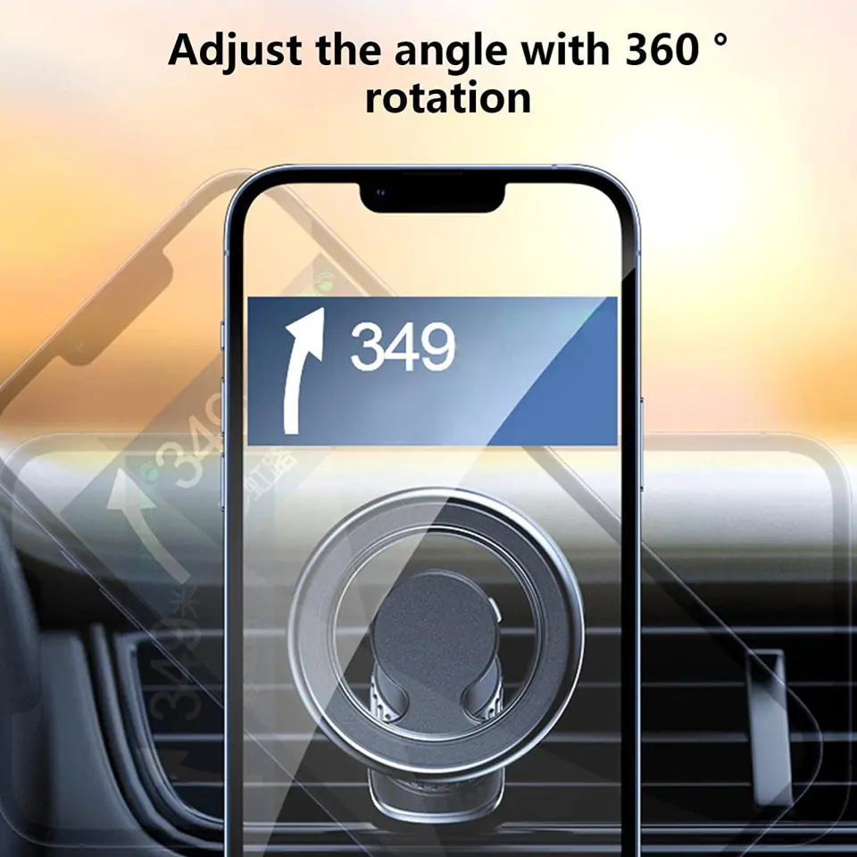 Uchwyt do samochodu samochodowy Alogy magnetyczny do MagSafe do iPhone 14 13 12 do kratki czarny