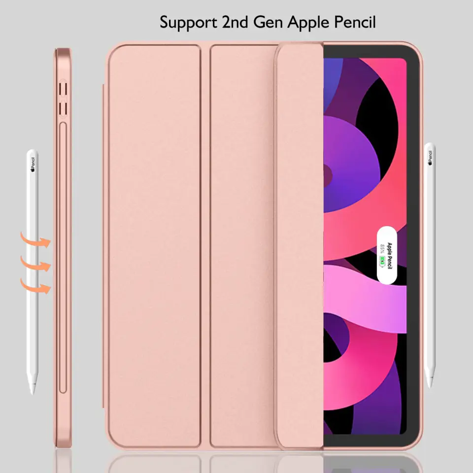 Etui ochronne Alogy Book Cover Pencil Case obudowa z miejscem na rysik do Apple iPad Air 6 2024 11" / 4 2020 / Air 5 2022 10.9" Różowe