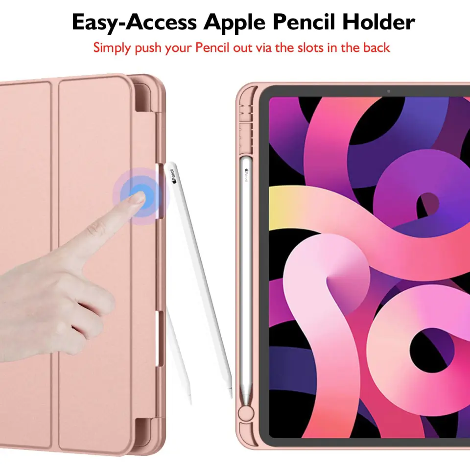 Etui ochronne Alogy Book Cover Pencil Case obudowa z miejscem na rysik do Apple iPad Air 6 2024 11" / 4 2020 / Air 5 2022 10.9" Różowe