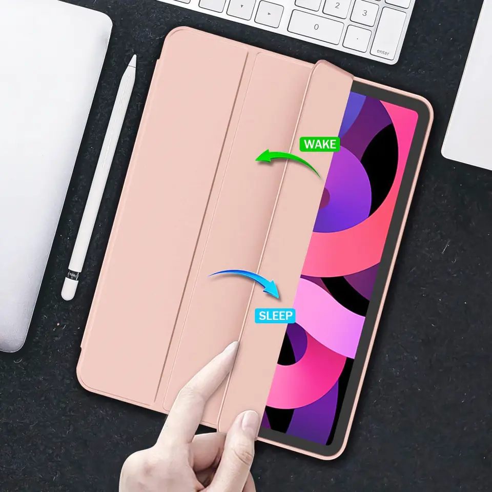 Etui ochronne Alogy Book Cover Pencil Case obudowa z miejscem na rysik do Apple iPad Air 6 2024 11" / 4 2020 / Air 5 2022 10.9" Różowe