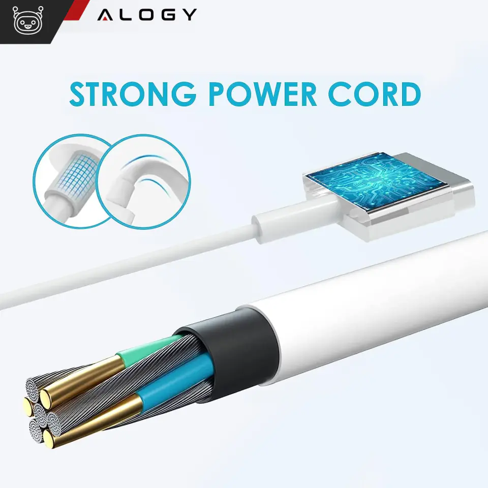 Ładowarka do MacBooka Alogy Charger Zasilacz do Apple MacBook MagSafe 2 T-type 60W Biała