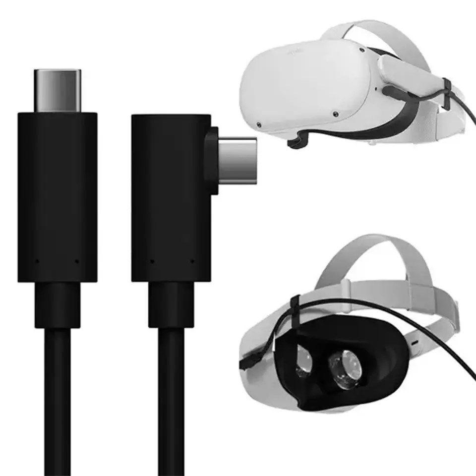 Kabel do okularów VR Alogy przewód USB Type-C 5m do Oculus Link Quest 1 2 Czarny