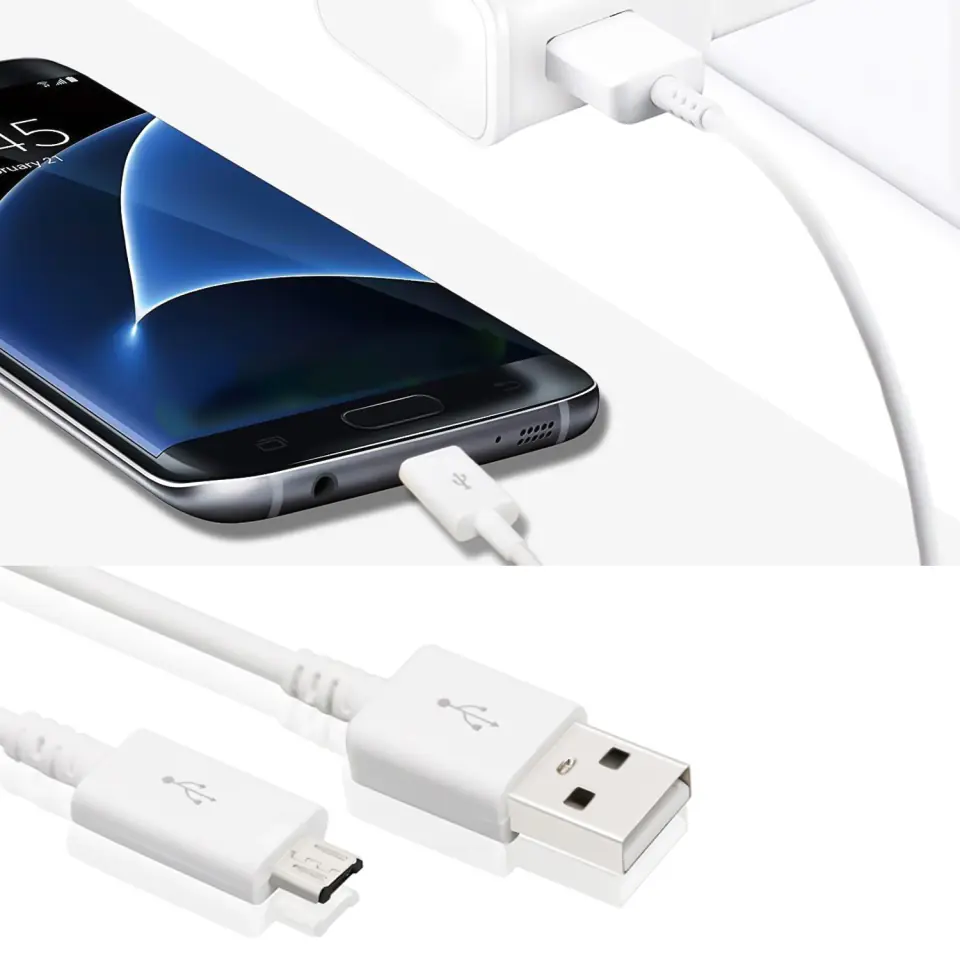 Oryginalny Kabel Samsung micro USB USB-A 2.0 ECB-DU4EWE 1,5m przewód bulk biały