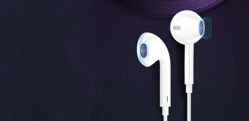 Słuchawki przewodowe douszne Vega USB-C Type C NEW CHIP Czarne
