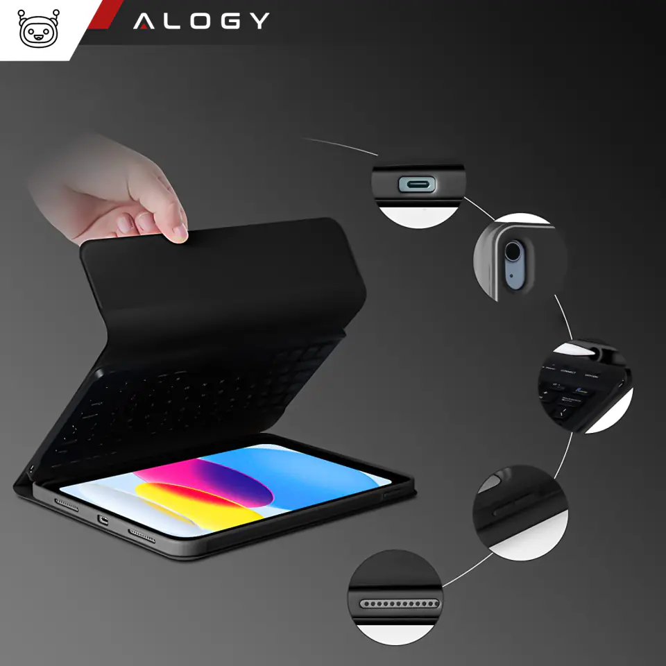 Etui ochronne z klawiatura bezprzewodowa Alogy Keyboard Case z miejscem na rysik do Apple iPad 10.9 2022 Różowe