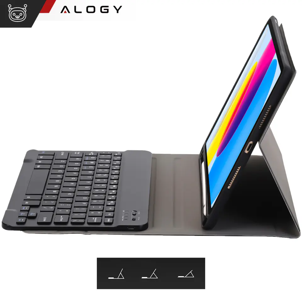 Etui ochronne z klawiatura bezprzewodowa Alogy Keyboard Case z miejscem na rysik do Apple iPad 10.9 2022 Różowe
