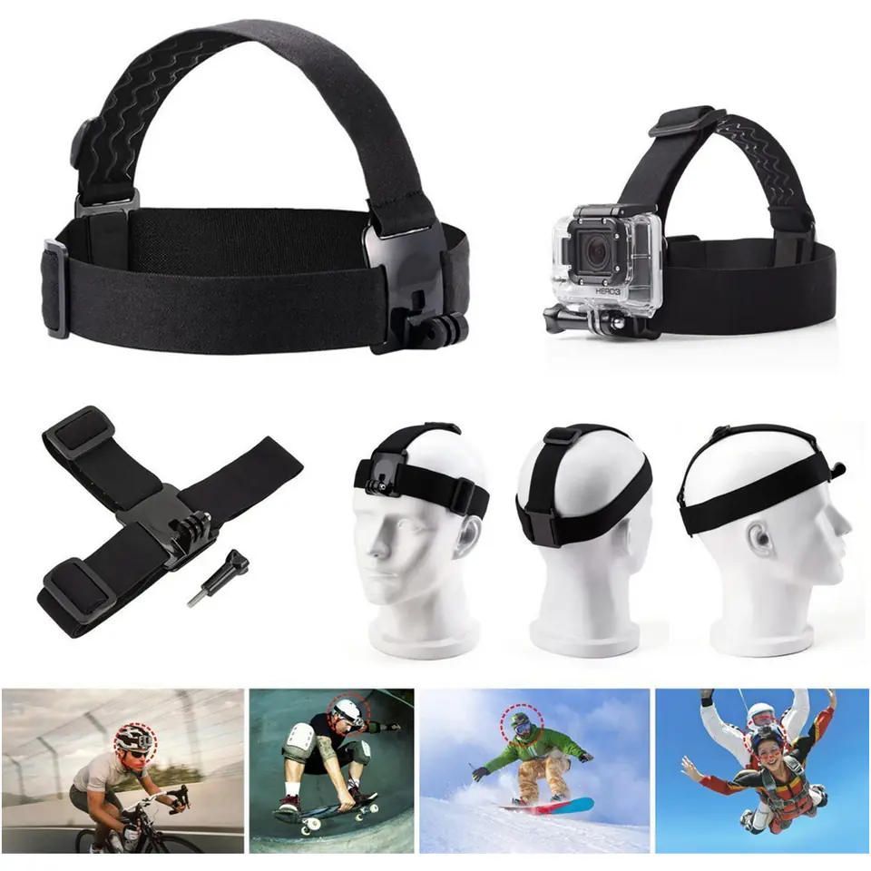 Opaska na głowę Alogy Techsuit Head Strap do kamerki sportowej GoPro Action Camera Black