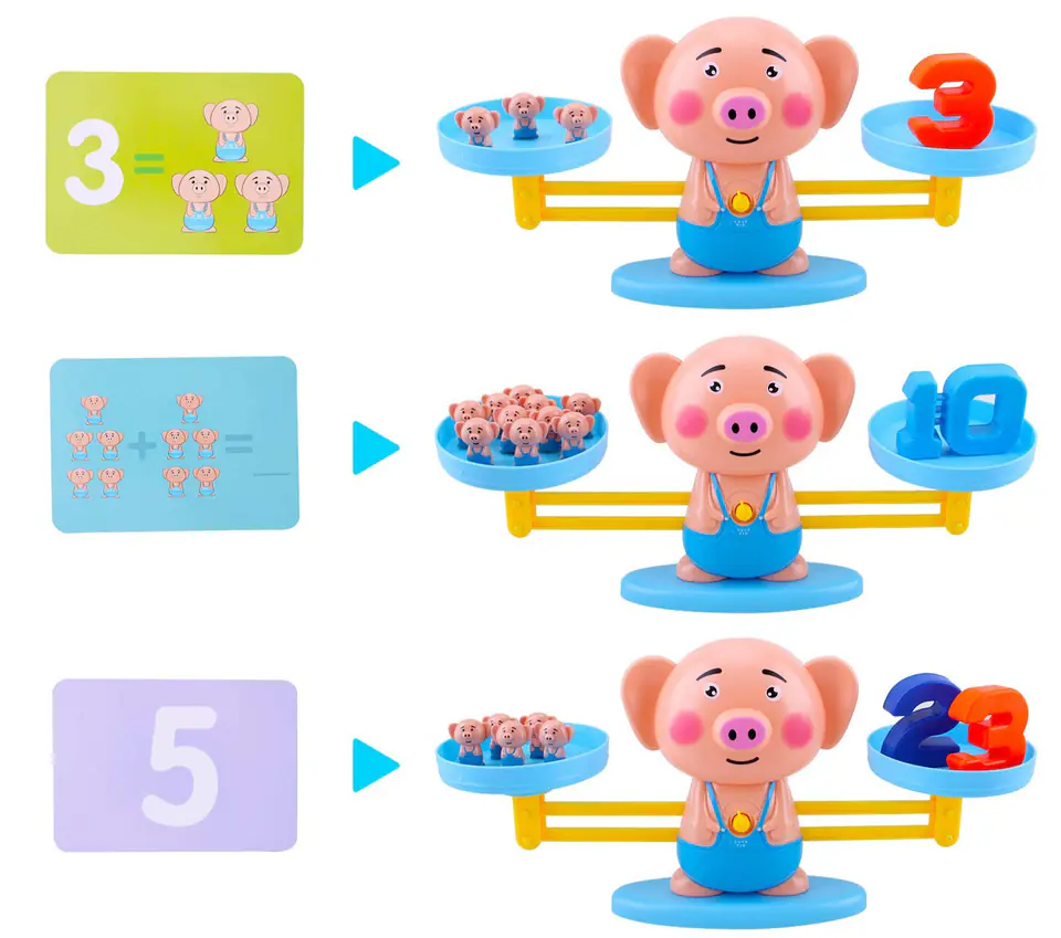 Gra Nauka Liczenia - Równoważnia Waga Szalkowa Świnka - Piggy Balance