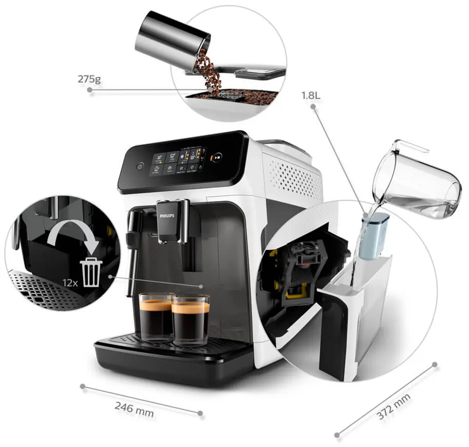 Philips 1200 Series Fully Automatic Espresso Machine W/ Milk